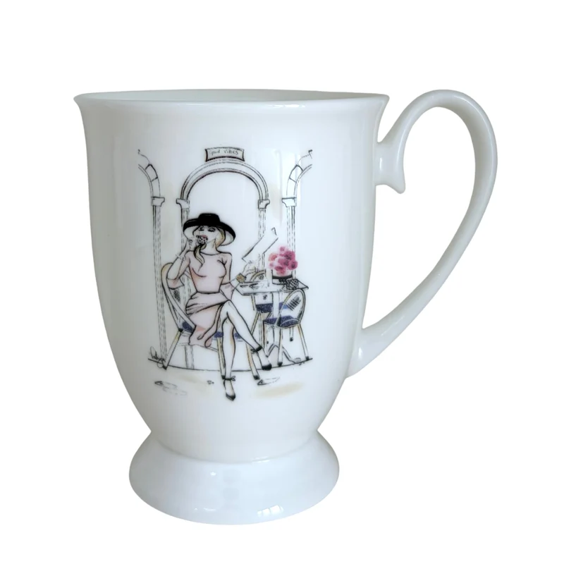 PRE - ORDER | Porcelain Mug - Coffee & Croissants