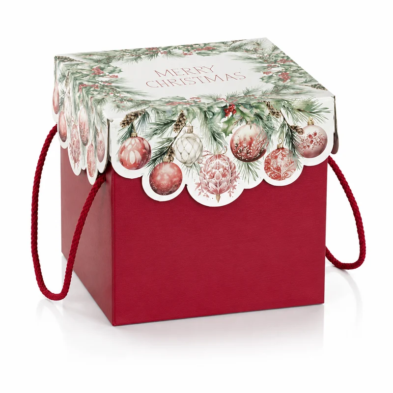 Scatola Fondo + Coperchio Scotton Fantasia Addobbi Natalizi – Scatola Regalo Natalizia in Cartone (20 Pezzi)