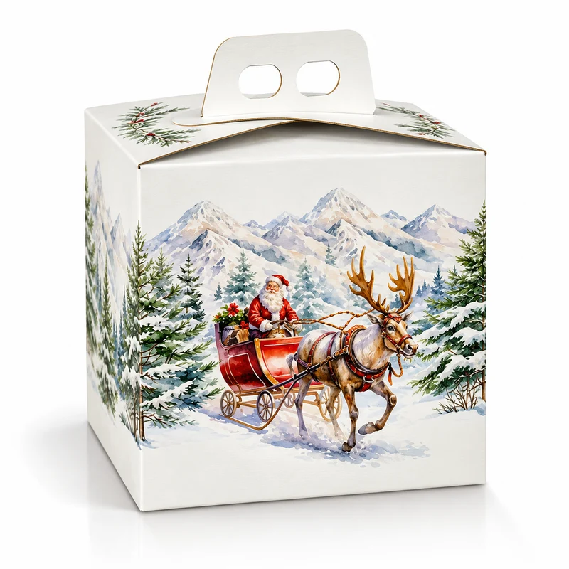 Scatola porta panettone Scotton – Fantasia “Paesaggio” - 30 pezzi