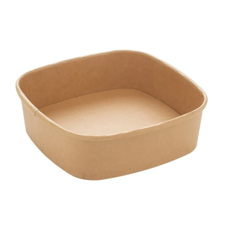 50pz Contenitore Poke e Insalata in Carta Kraft avana quadrato