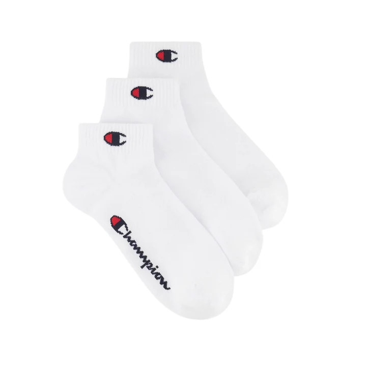 Champion 3 paia di calzini assortiti con logo C U20099 WW001 bianco