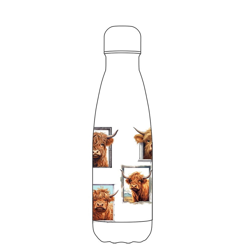 Original Highland Cow Water Bottle Pattern
