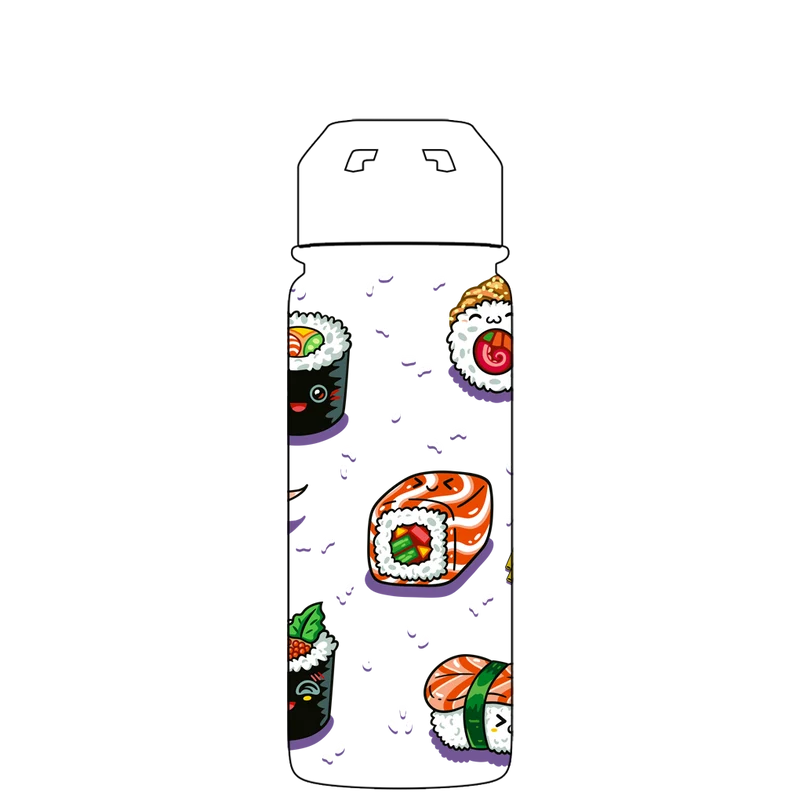 Water bottle with straw - Gen 2 Super Sushi Pattern