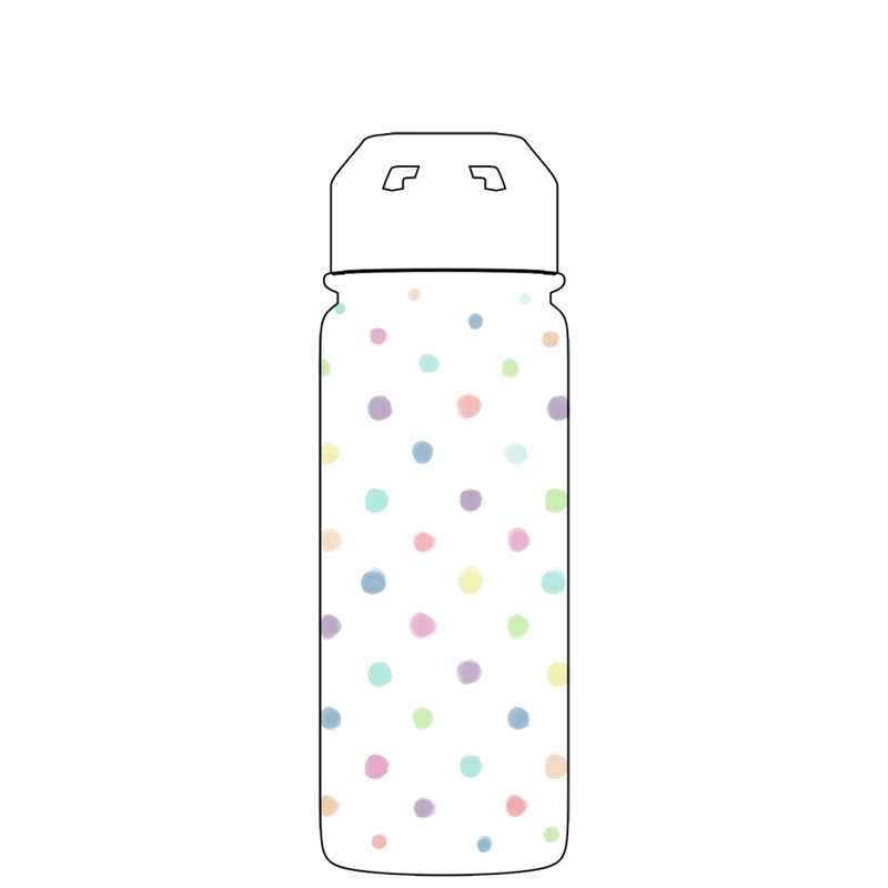 Water bottle with straw - Gen 2 Polka Dot Pattern