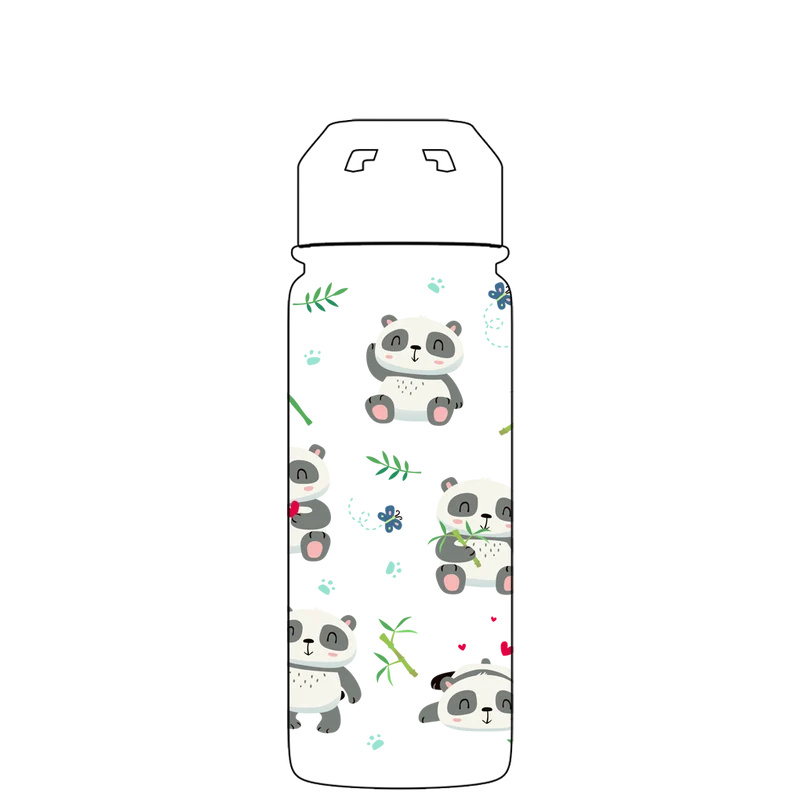 Water bottle with straw - Gen 2 Panda Party Pattern