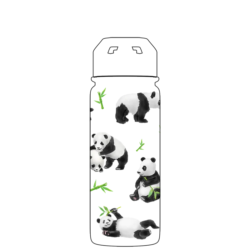 Water bottle with straw - Gen 2 Panda Pattern
