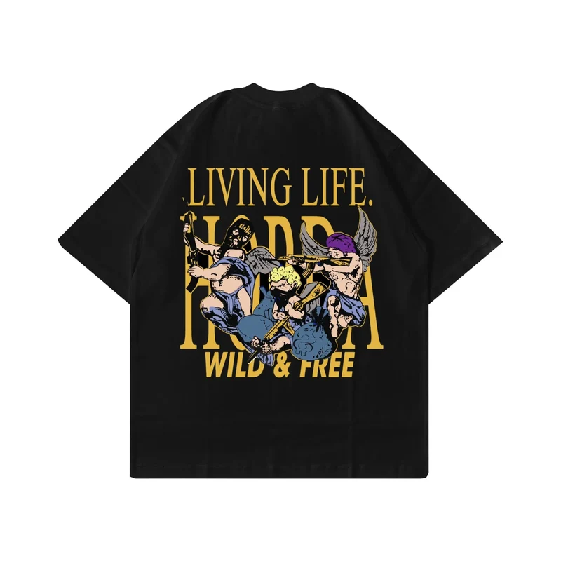 Boxy fit T-shirt 100% Cotone Wild and Free