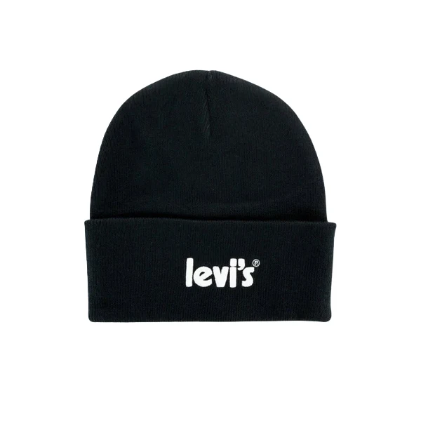 Levi's Berretto a cuffia con scritta ricamata 9A8513 023 nero