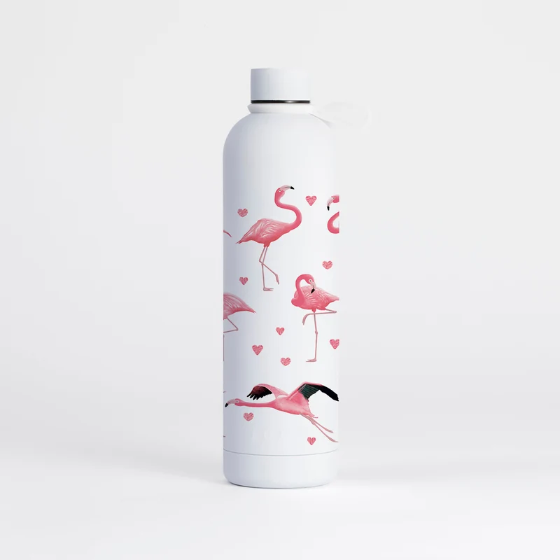 Flamingo Water Bottle (1 Litre) Pulse - Pure White