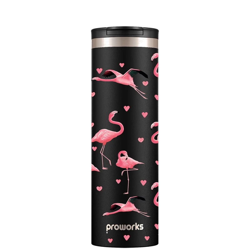 All Black Flamingo Travel Mug