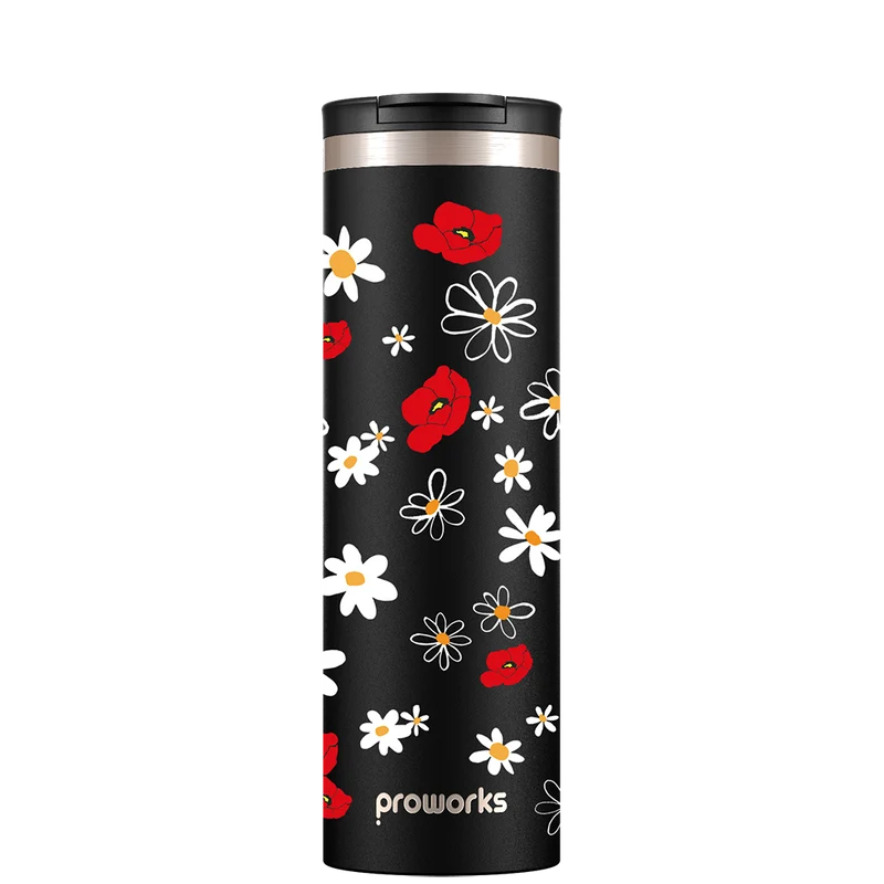 All Black Daisy Travel Mug
