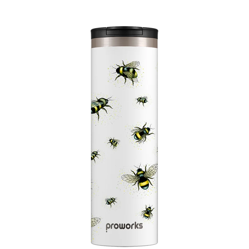 All White Bee Travel Mug