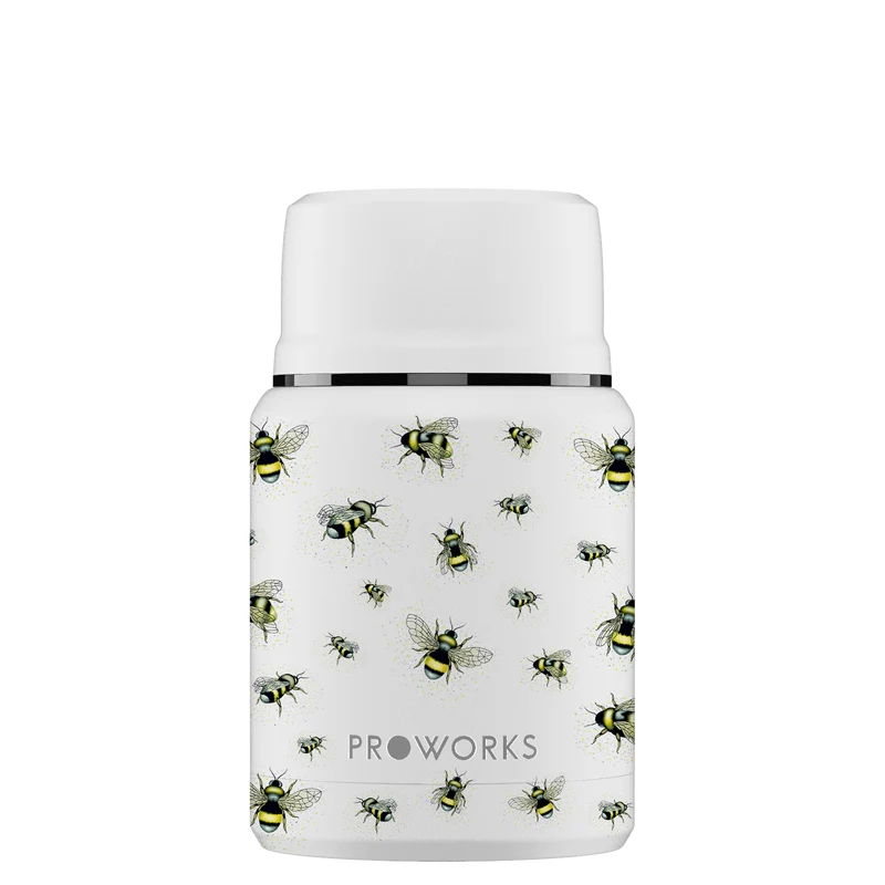 All White Bee Food Flask