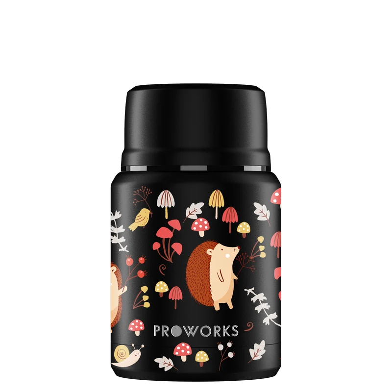 All Black Hedgehog Food Flask