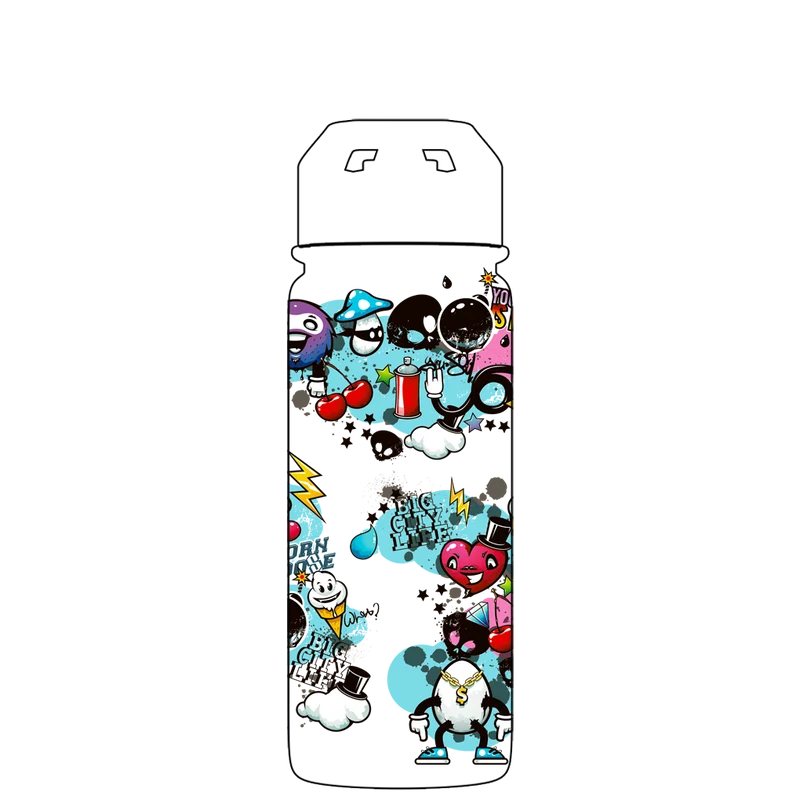 Water bottle with straw - Gen 2 Graffiti Pattern