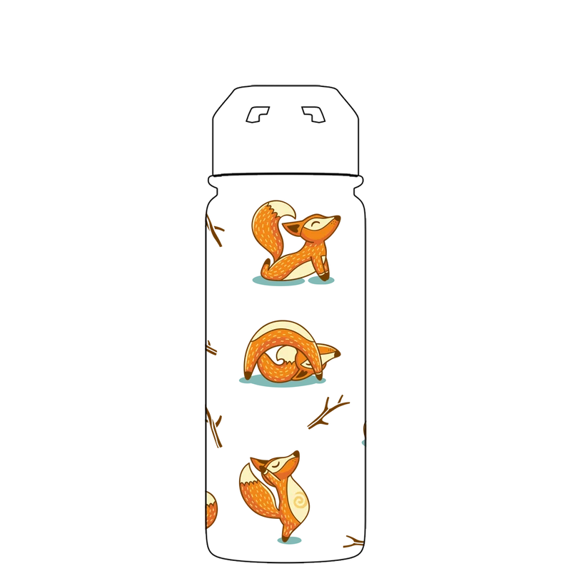 Water bottle with straw - Gen 2 Foxy Yoga Pattern