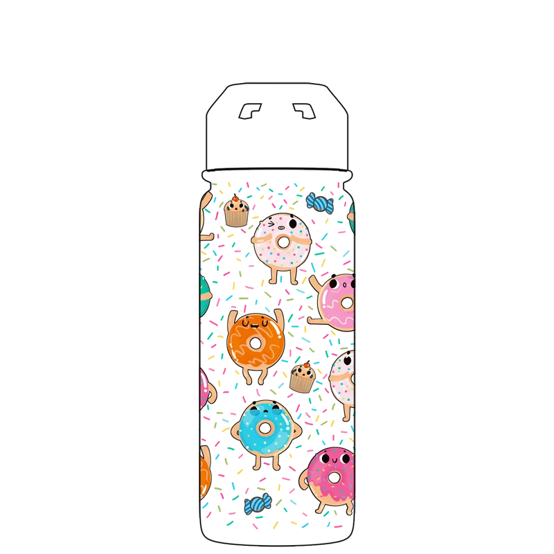 Water bottle with straw - Gen 2 Doughnut Sprinkles Pattern