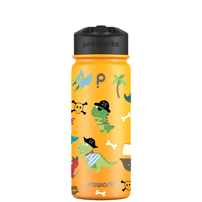 Water bottle with straw - Gen 2 Dino Pirates Pattern