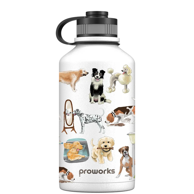 2 Litre Water Bottle - All White Dog's Tail