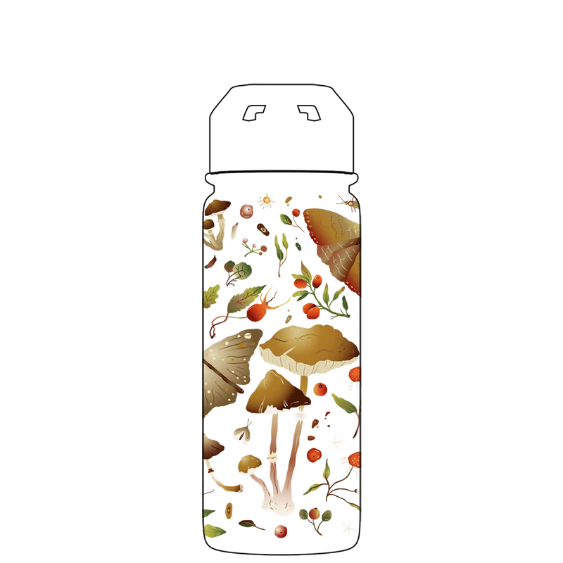 Water bottle with straw - Gen 2 Autumn Forest Pattern