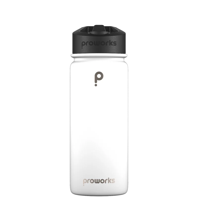 Water bottle with straw - Gen 2 Pure White