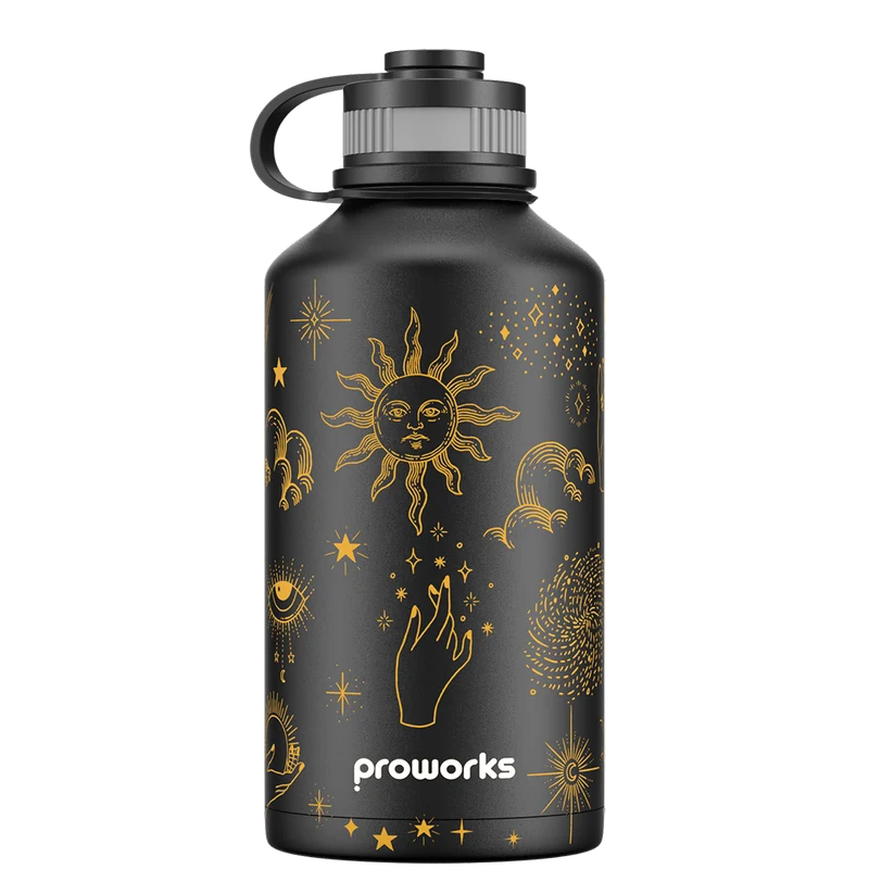 2 Litre Water Bottle - All Black Celestial