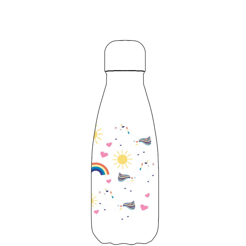 Original Unicorn Water Bottle - Flying Unicorn Pattern