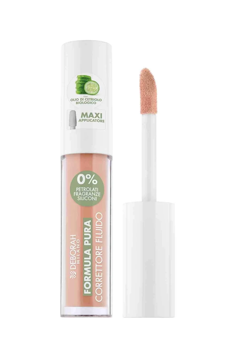 Deborah Milano Formula Pura Correttore Fluido – Correttore Liquido Naturale Luminoso 4 Nuances