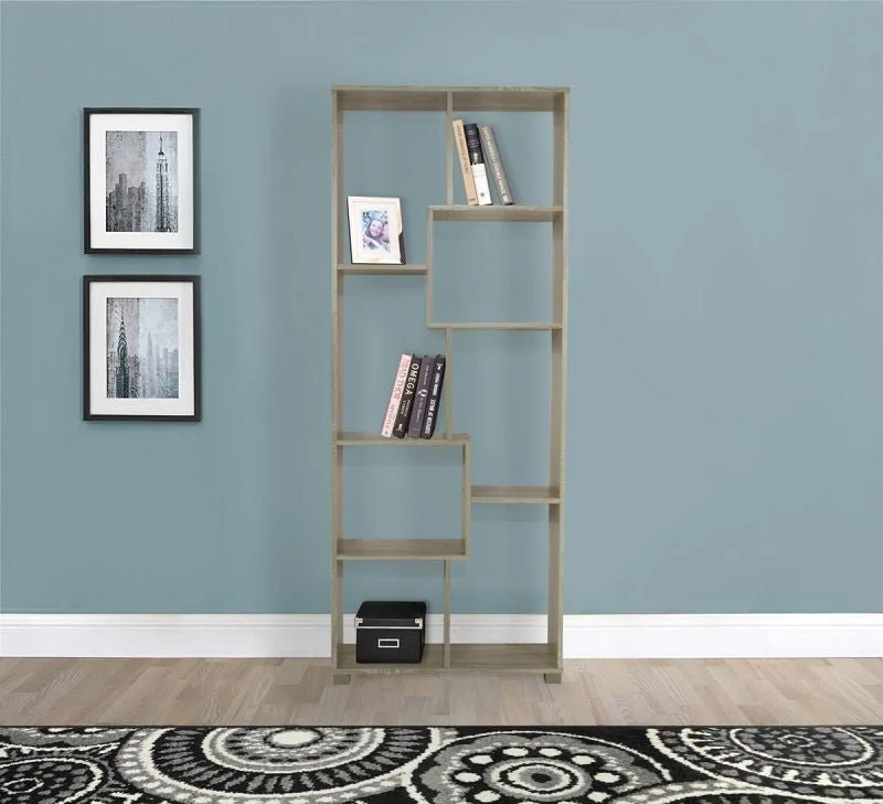 Libreria giorno 8 ripiani 70x24x h 178cm color ROVERE