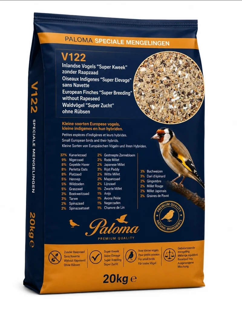 V122 Uccelli autoctoni "Super Allevamento" senza colza" 20kg - Paloma