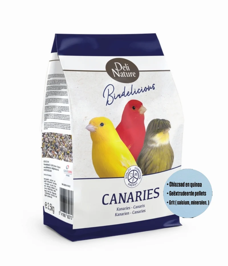 Birdelicious Canarini 2,5 kg - Mix completo - Mix per canarini + 4 additivi extra.