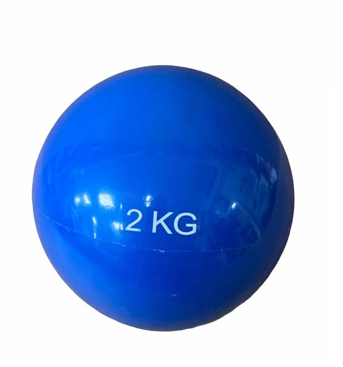 Contes Palla Appesantita Yoga 2kg Ø17cm Blu - Weighted Ball Pilates Stretching Assistito Riabilitazione