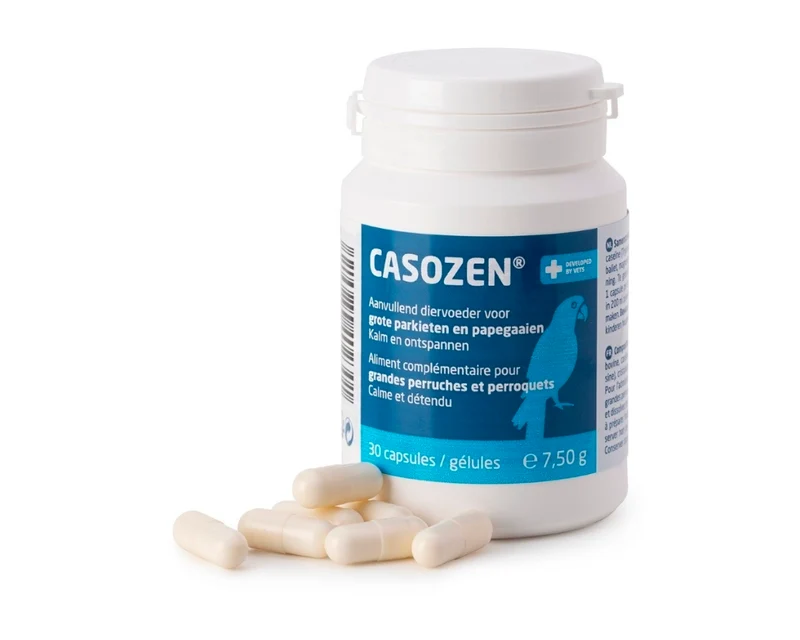 Casozen® - Rimedio naturale per lo stress e la strappatura delle piume nei pappagalli e parrocchetti di grandi dimensioni.