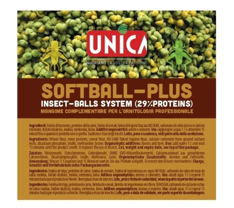 Softball Plus 250 grammi (Insetti) 29% Proteine ​​(Alternativa agli insetti congelati)