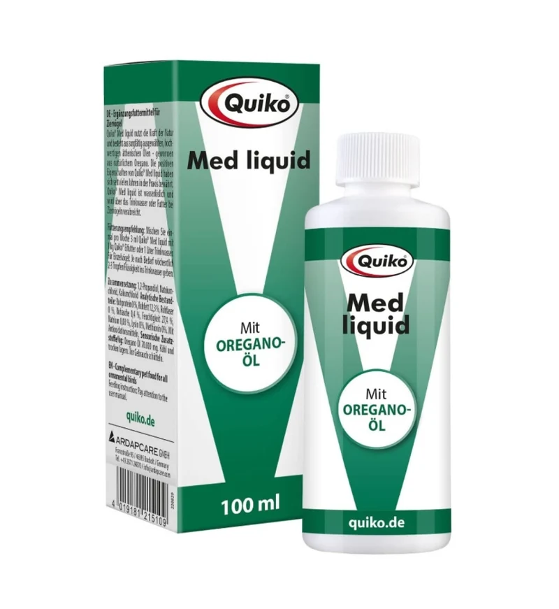 Med V Liquido 100ml - Prevenzione e trattamento della coccidiosi (3 in 1) - Prodotto naturale - Quiko