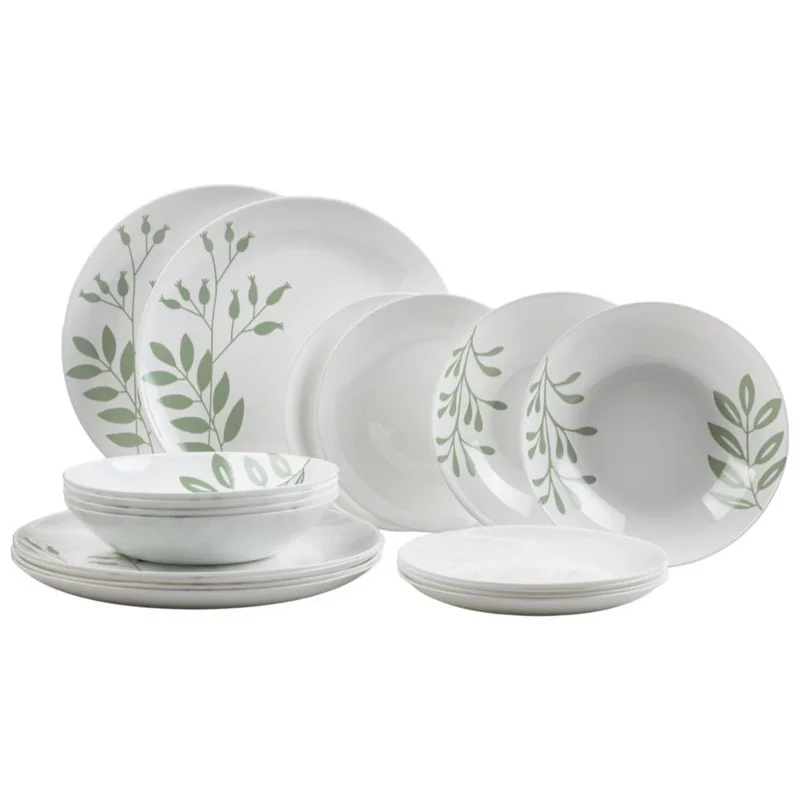 SERVIZIO TAVOLA 18PZ OPALE DECORO DELI VERDE