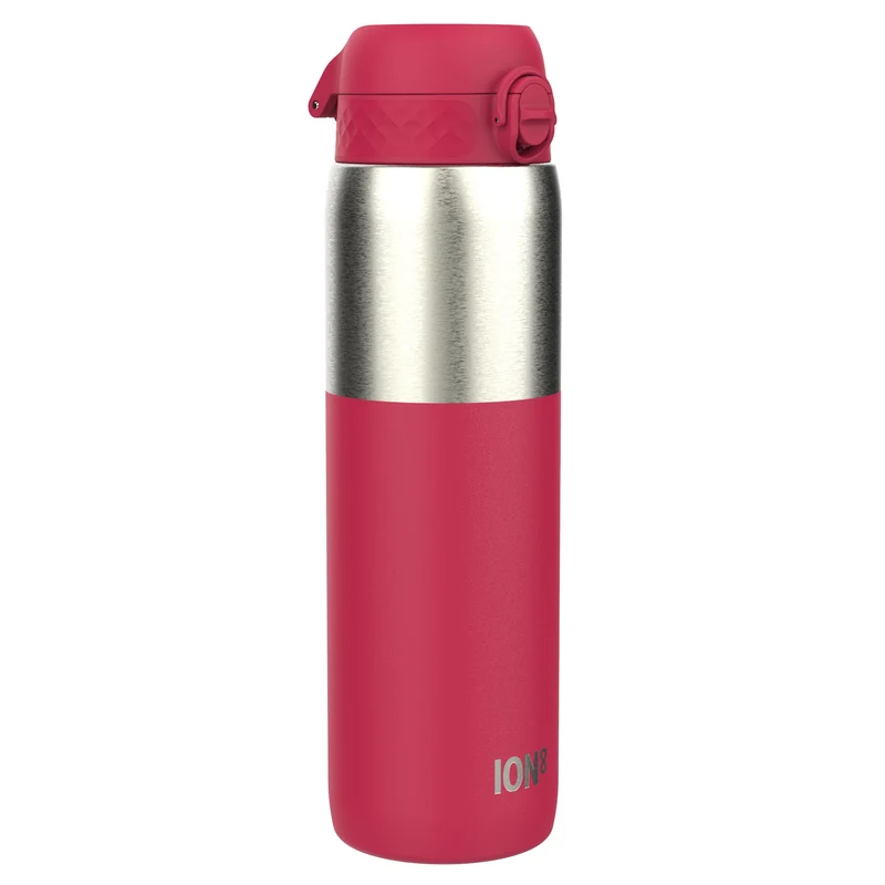 Leak Proof Thermal Water Bottle, Insulated, Half-Cut, Magenta, 31oz