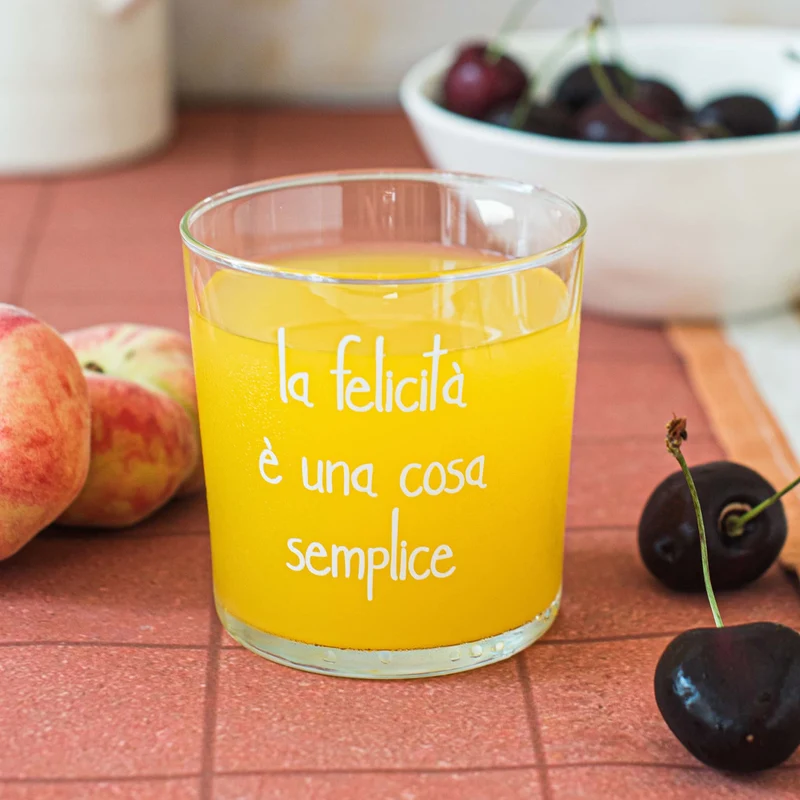Set 6 bicchieri acqua La felicità è una cosa semplice