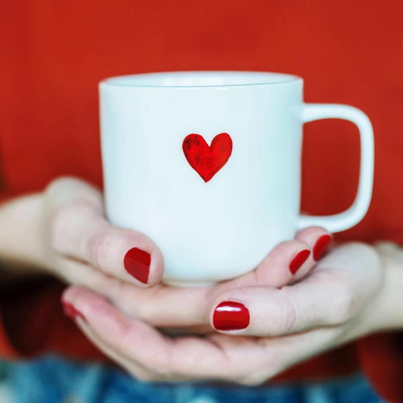 Mug bianca Cuore rosso