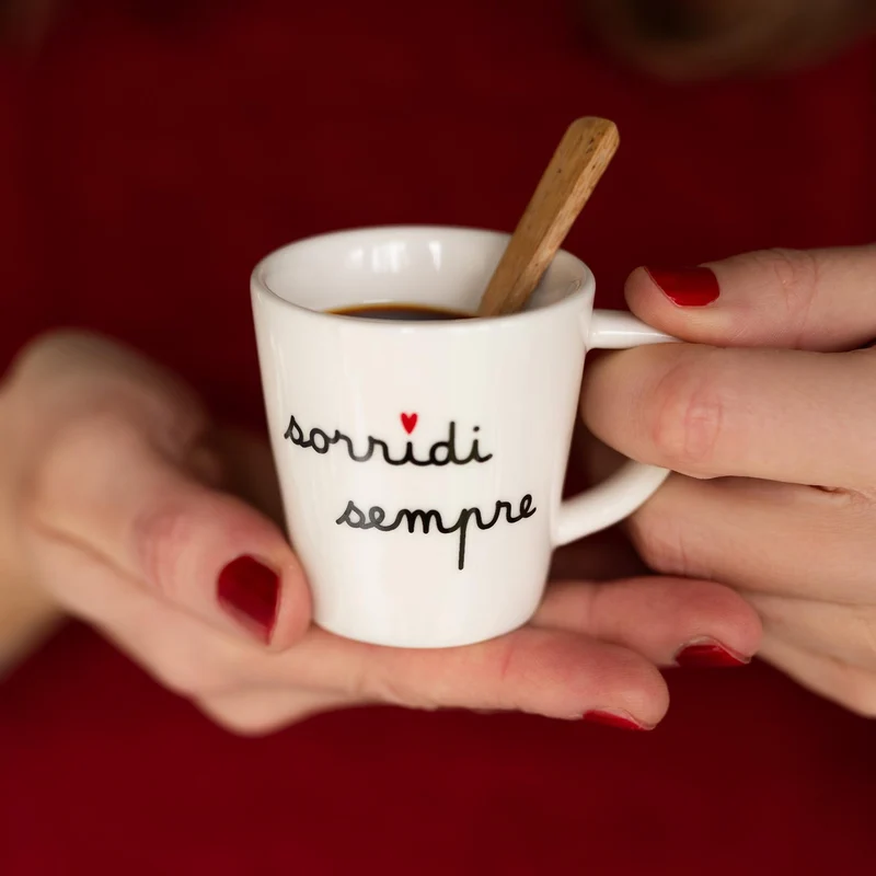 Set 2 tazzine espresso Sorridi sempre