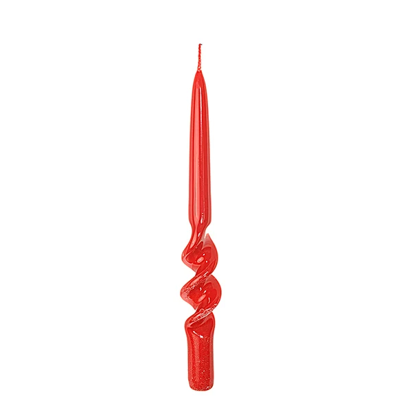 Candela Spirale Lucida Rossa