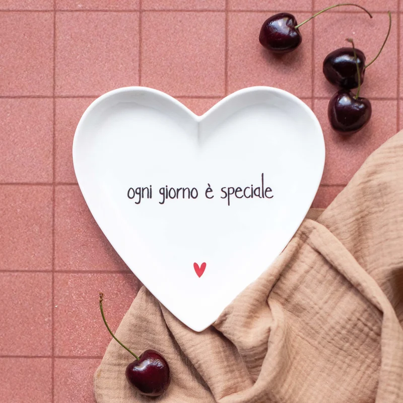 Set 2 Piatti cuore Ogni giorno è speciale - 18 cm