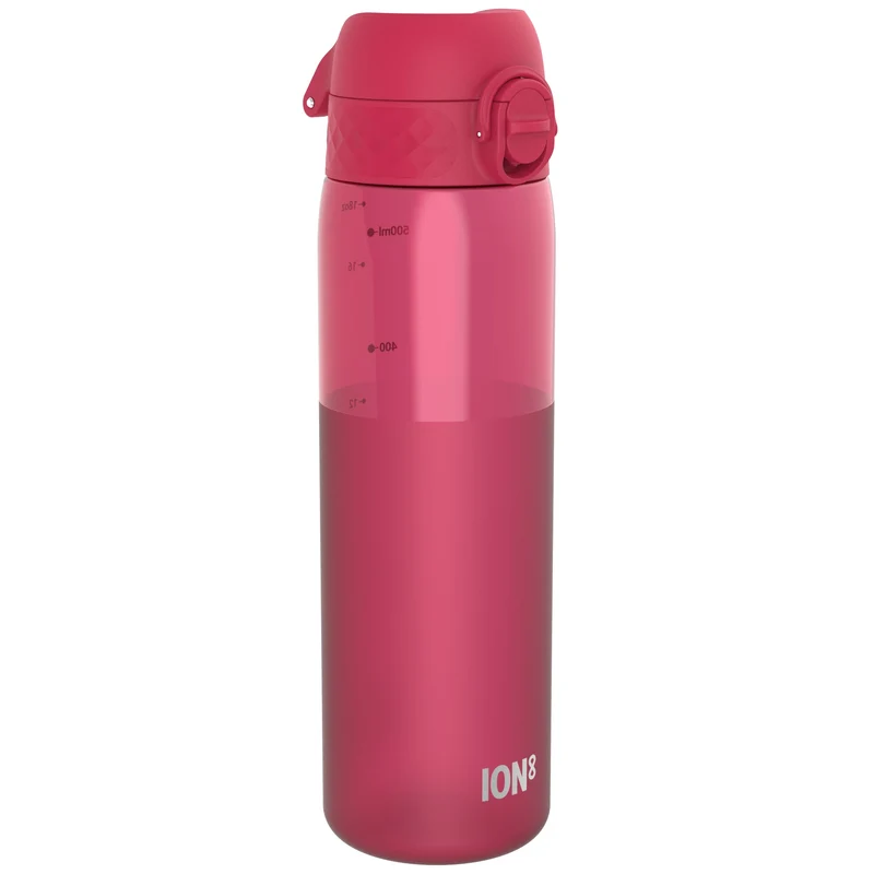 Leak Proof Slim Water Bottle, Recyclon, Half-Cut, Magenta, 18oz