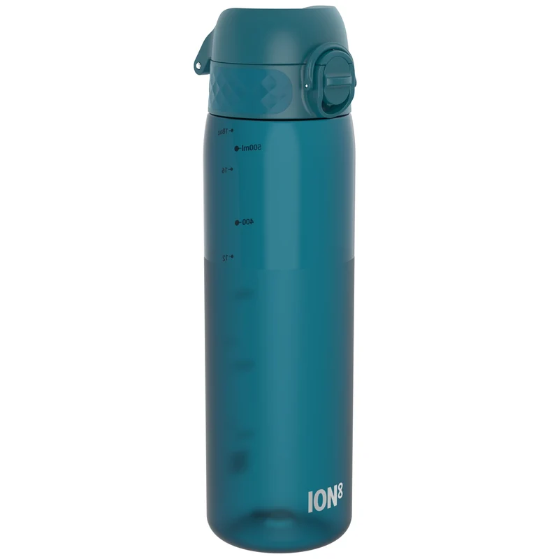 Leak Proof Slim Water Bottle, Recyclon, Half-Cut, Teal, 18oz