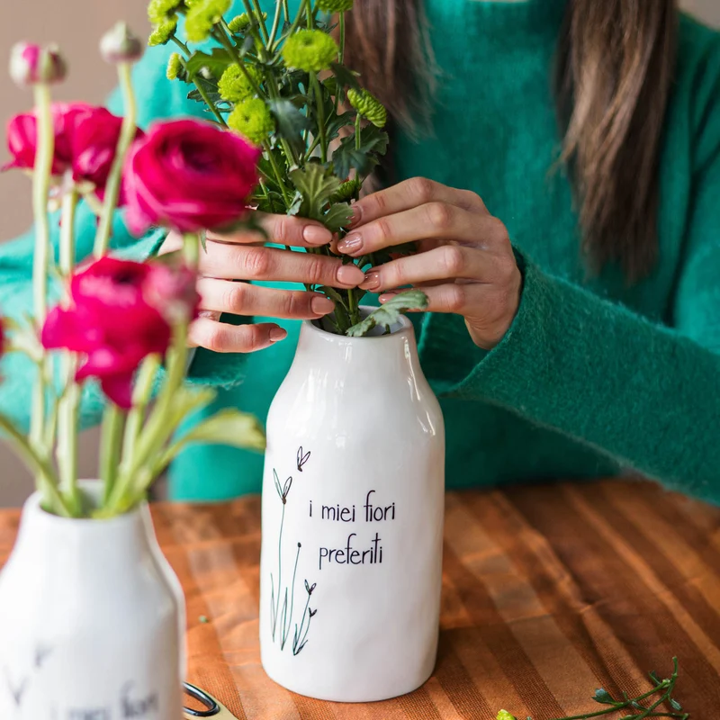 Vaso Portafiori in gres I miei fiori preferiti