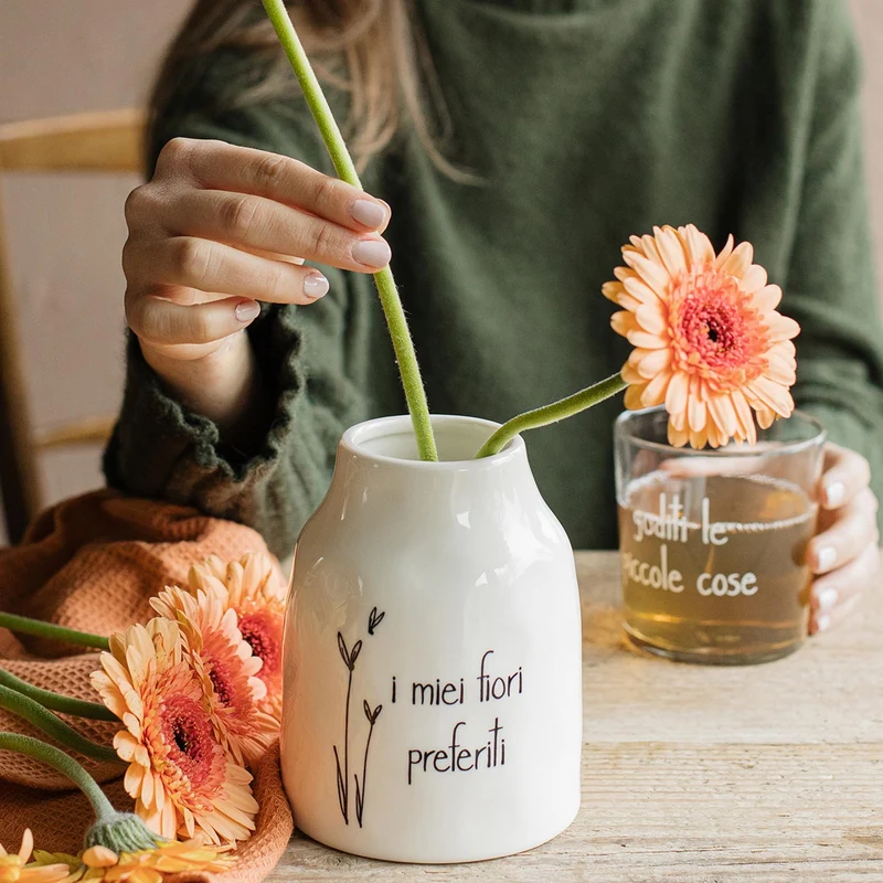 Vaso Portafiori in gres I miei fiori preferiti