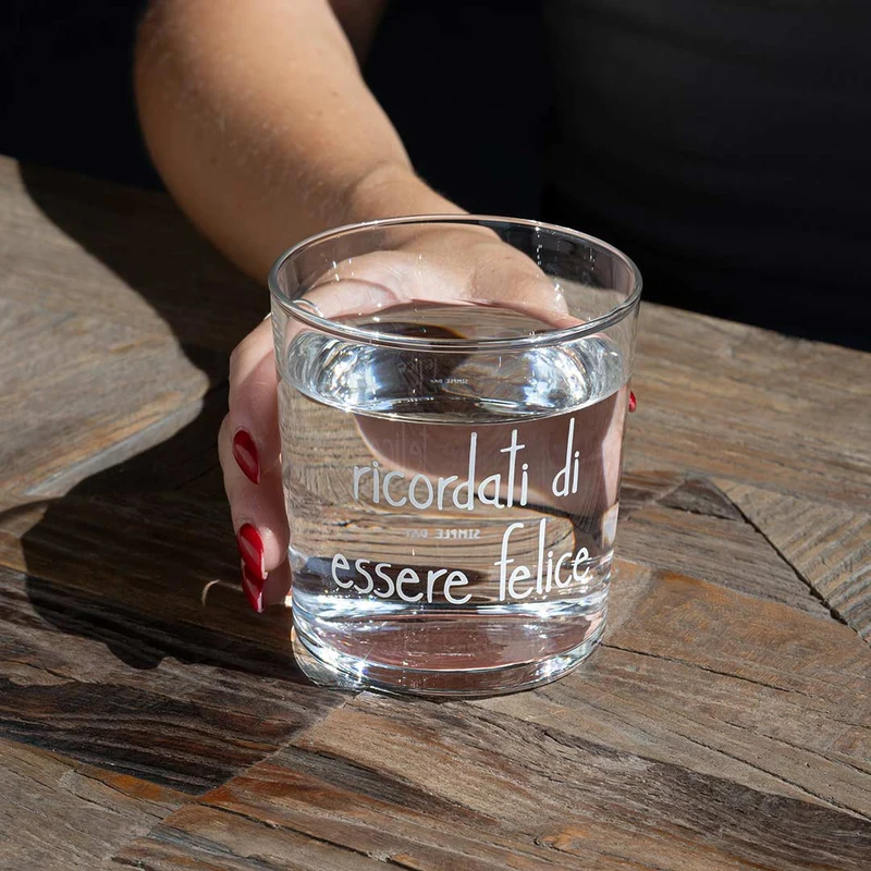 Set 6 Bicchieri acqua Ricordati di essere felice