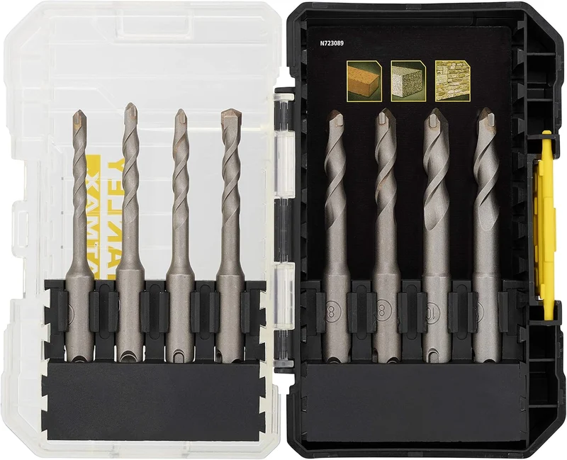 Stanley STA88555-XJ - Set di 8 punte da trapano tassellatore SDS-Plus