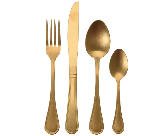 Set Posate Acciaio 16 pz Oro