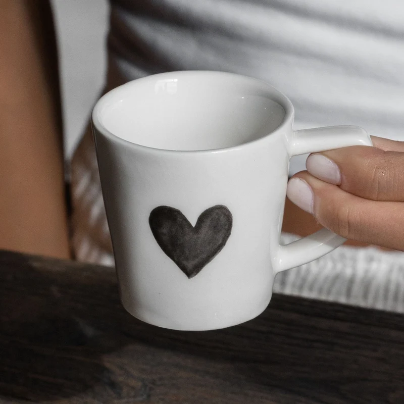 Set 2 tazzine espresso Cuore grigio